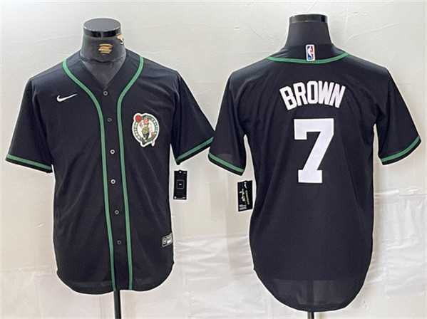 Men's Boston Celtics #7 Jaylen Brown Black With Patch Stitched Baseball Jersey,We sell and wholesale Men's Boston Celtics #7 Jaylen Brown Black With Patch Stitched Baseball Jersey on line form chian!